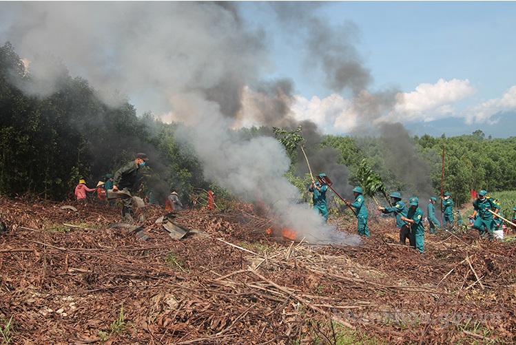 Diễn tập phòng, chống cháy rừng huyện Khánh Vĩnh năm 2022
